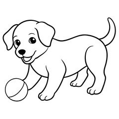 Happy puppy splashing in a puddle