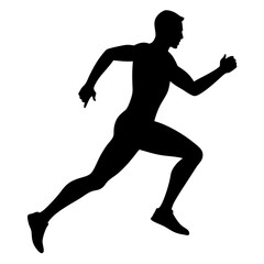 One Man was running silhouettes