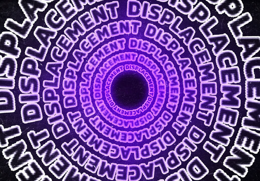 Displace Circle Text Effect Mockup