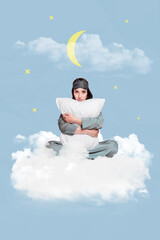 Trend artwork sketch image composite 3D photo collage of outdoors sky heaven clouds night moon star...