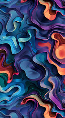 Fototapeta premium 3D Bas-relief , abstract art background Colorful seamless vector illustration.