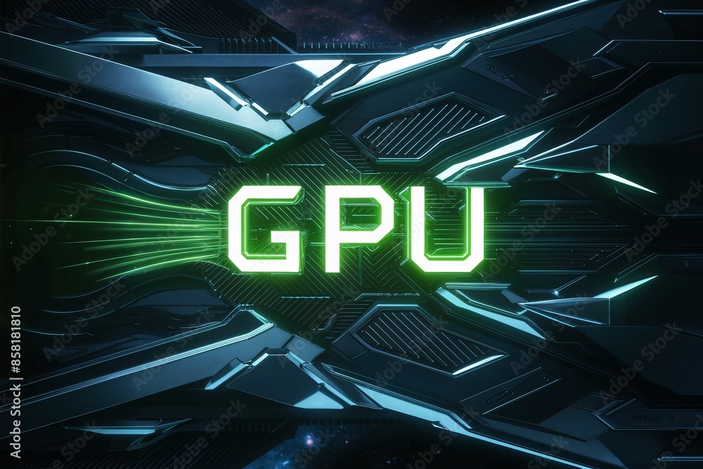 Poster the image is of a green glowing circuit board with the letters 
