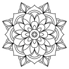 easy mandala design for coloring book, creative mandala art for mehendi design