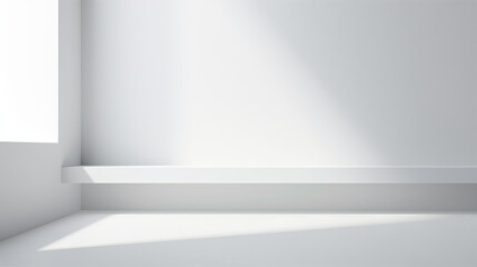 empty white room with wall, white space interior