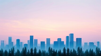 Fototapeta premium Poster highlighting the challenges and opportunities of urbanization and population growth, featuring images of cityscapes and resource management