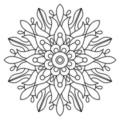 simple and easy mandala design for coloring book, easy mandala art for henna design and tattoo design