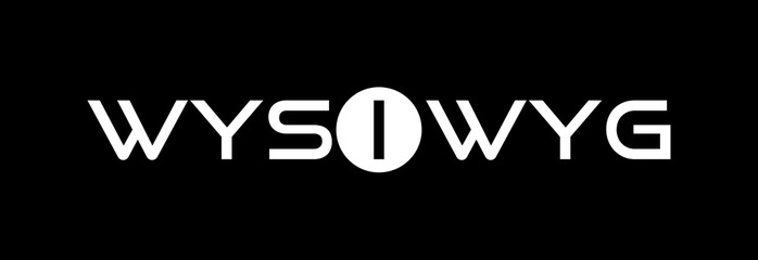 Parola WYSIWYG  con sfondo colorato gradiente