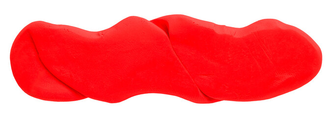 Fototapeta premium Plasticine is a red brush isolated on a transparent background.