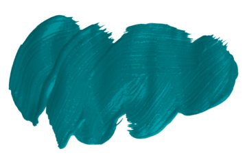 Green brush strokes isolated on transparent background.