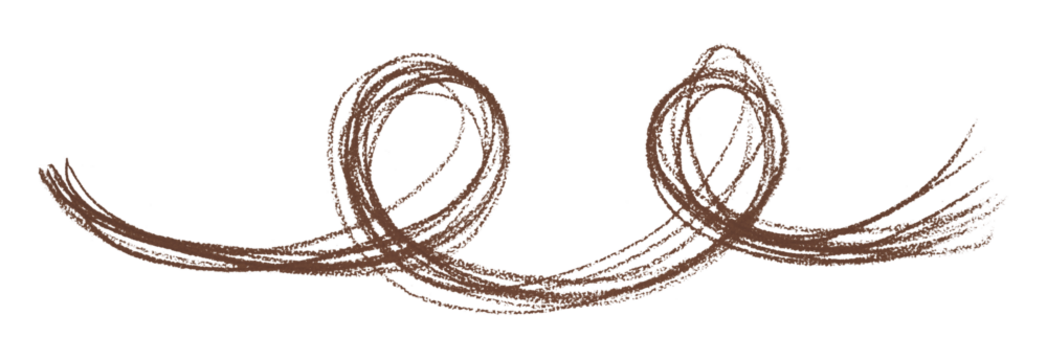 Brown pencil strokes isolated on transparent background.