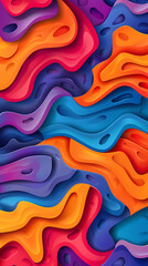 Obraz premium 3D Bas-relief , abstract art background Colorful seamless vector illustration.