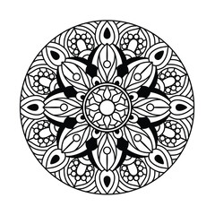 simple and easy mandala design for coloring book, easy mandala art for henna design and tattoo design