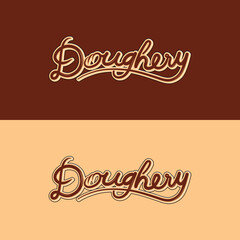 Doughery Artistic Typography Bakery Logo
