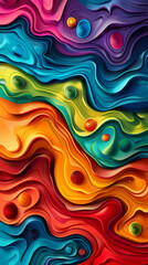 3D Bas-relief , abstract art background Colorful seamless vector illustration.