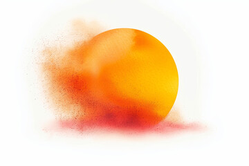 Orange Yellow Watercolor Round Shape High Resolution Top View Sharp Focus White Background