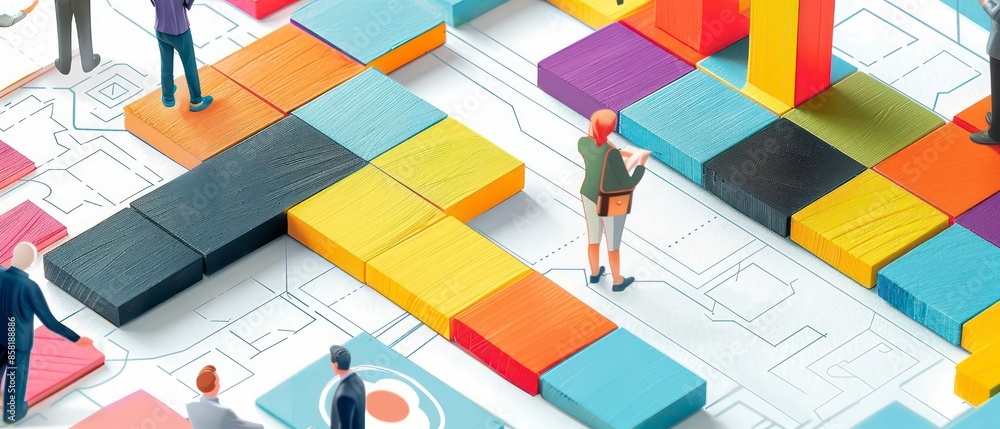 Poster a colorful business cube, representing a modern approach to business and design. useful for conceptu