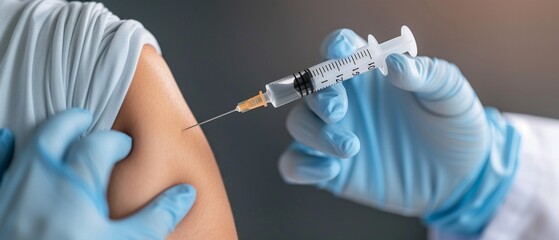 Closeup of a hepatitis vaccination being administered to a patient, capturing the importance of prevention and public health initiatives on World Hepatitis Day