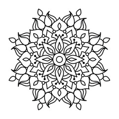 beautiful mandala design for coloring book, tattoo design , easy mandala art