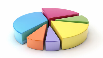 Obraz premium Business animation concept. Animated Business Pie Chart isolated on white background. Copy paste area for your text