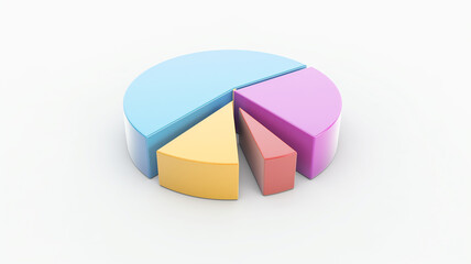 Fototapeta premium Business animation concept. Animated Business Pie Chart isolated on white background. Copy paste area for your text