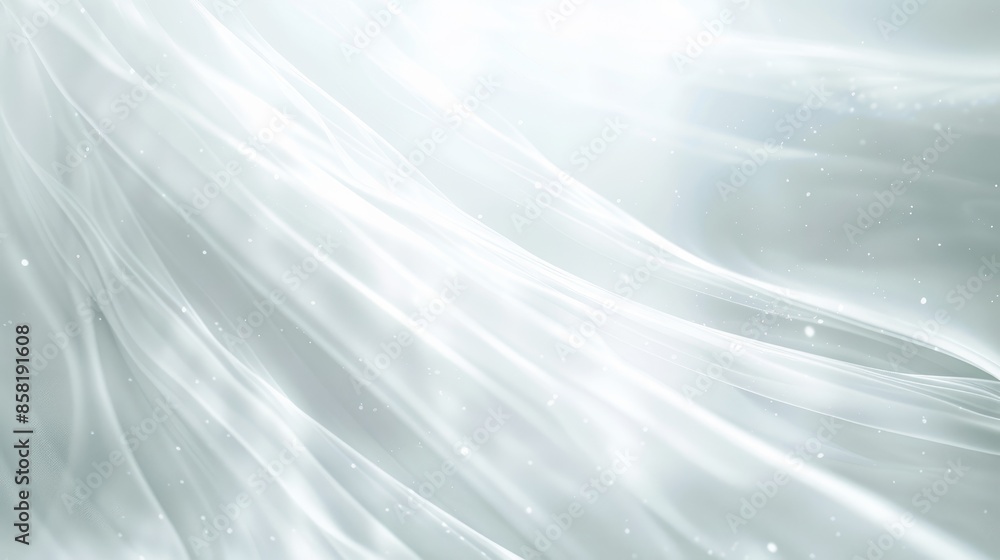 Poster abstract white background with subtle white light effects, creating a minimalist and ethereal atmosp