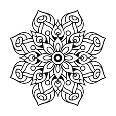 beautiful mandala design for coloring book, tattoo design , easy mandala art