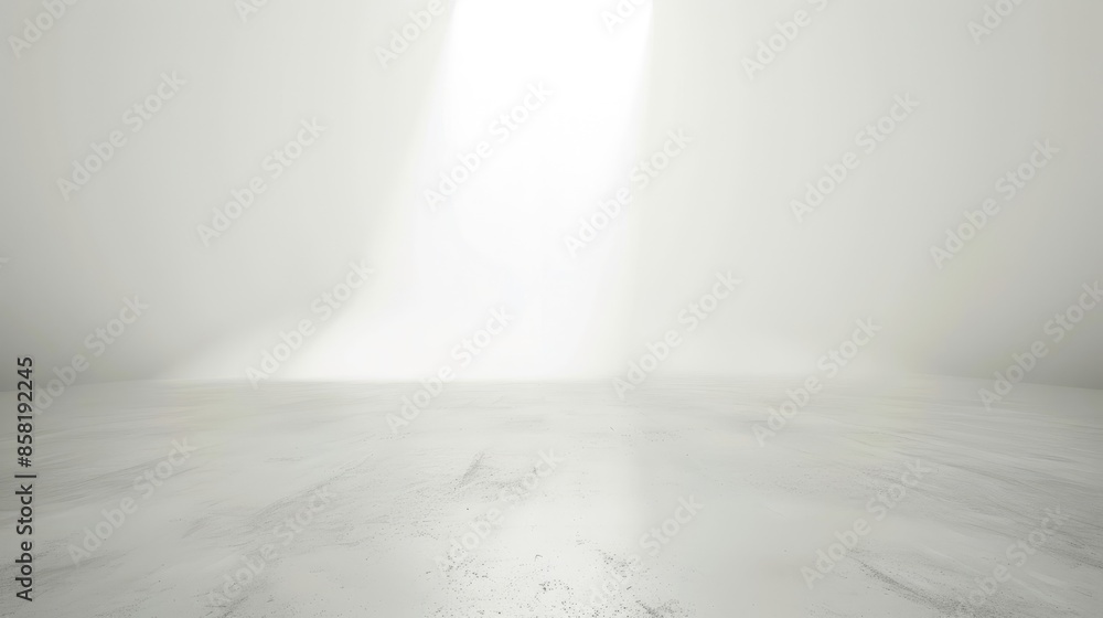 Poster abstract white background with subtle white light, creating a minimalist and ethereal atmosphere.