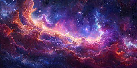 Cosmic Cloudscape: A Symphony of Color and Light