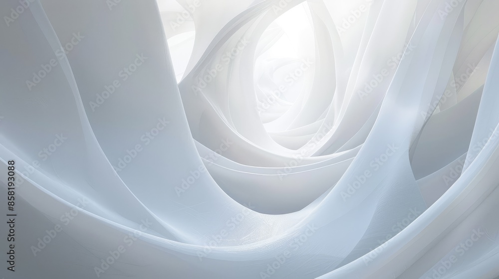 Poster abstract white background with subtle white light, creating a minimalist and ethereal atmosphere.