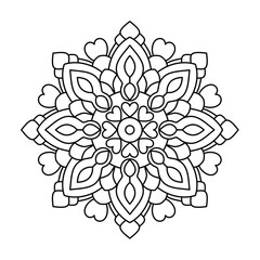 beautiful mandala design for coloring book, tattoo design , easy mandala art