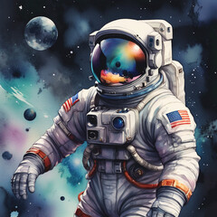 Astronaut Ilustration Design Very Cool