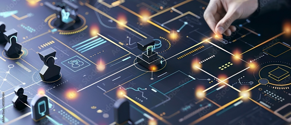 Poster powerful strategies secure enterprises from digital threats, using advanced technology and innovativ