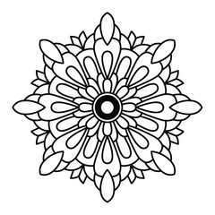 beautiful mandala design for coloring book, tattoo design , easy mandala art