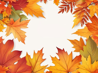 Summer maple leaves, autumn leaves. space for text. Vector illustration