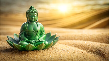 Nephrite Buddha statue in lotus position