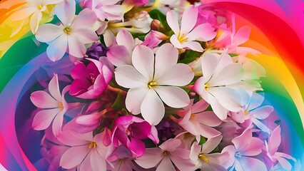 Beautiful jasmine flowers on color background