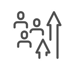 Business people related icon outline and linear vector.
