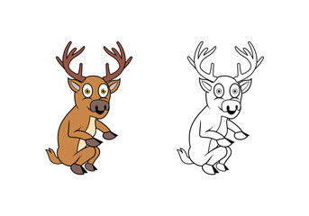 Deer Cartoon Character Design Illustration vector eps format , suitable for your design needs, logo, illustration, animation, etc.