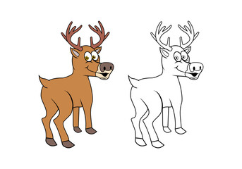 Deer Cartoon Character Design Illustration vector eps format , suitable for your design needs, logo, illustration, animation, etc.