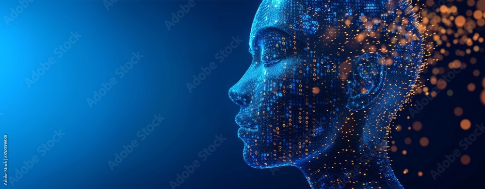 Poster digital human: a profile composed of data points