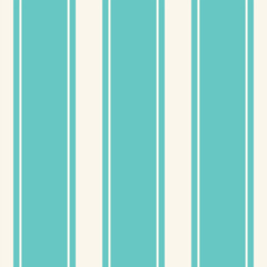 Classic seamless striped seamless vector pattern background. Aqua cyan blue vertical thick and thin stripes. Regency stripes. Simple geometric design for summer, ocean, coastal. All over repeat.