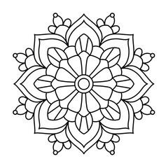 beautiful mandala design for coloring book, tattoo design , easy mandala art