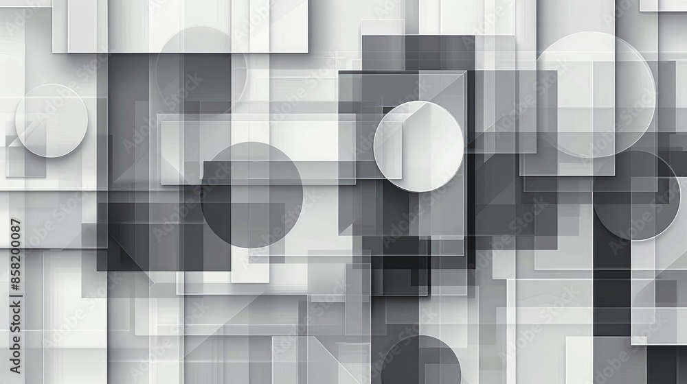 Poster abstract geometric pattern on a white and grey background, creating a contemporary and versatile bac