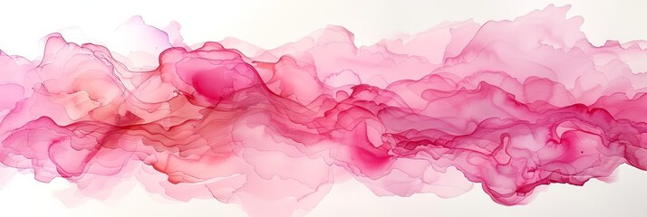 Fototapeta premium Abstract Pink Ink Swirls on White Background