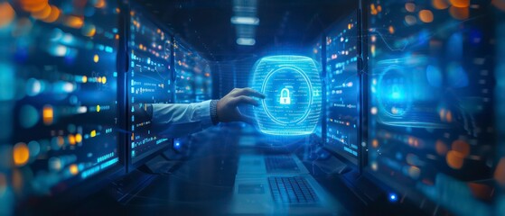 Obraz premium Privileged access security is crucial to prevent attacks from outside, manage risks from dissatisfied employees, and correct errors from misconfigured high-level permissions.