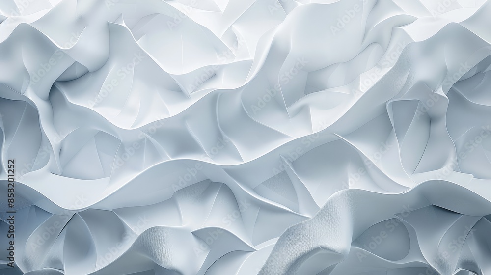 Poster abstract geometric pattern in white and grey hues, creating an elegant and contemporary background f