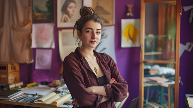 women fashion designer posing for a photo shoot