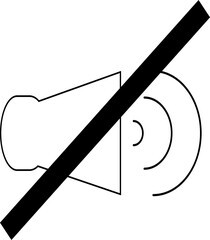 no sound audio social media icon outline