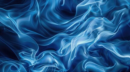 Fototapeta premium Abstract blue background with flowing waves, creating a serene and dynamic visual effect, ideal for modern and futuristic themes.