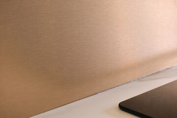 Kitchen backsplash in aluminum composite material Thin silicone gasket.